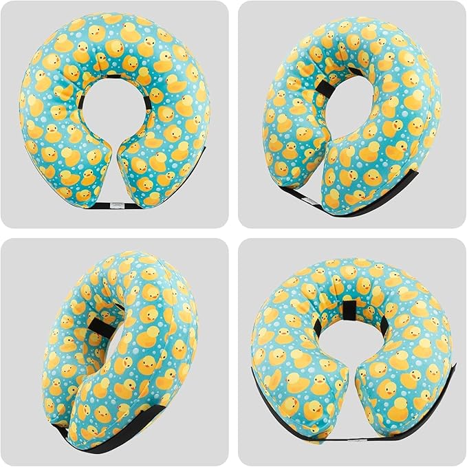 CuteBone Inflatable Dog Donut Collar with Removable Soft Fleece Covers for Small/Medium/Large Dogs and Cats After Surgery GWB04M