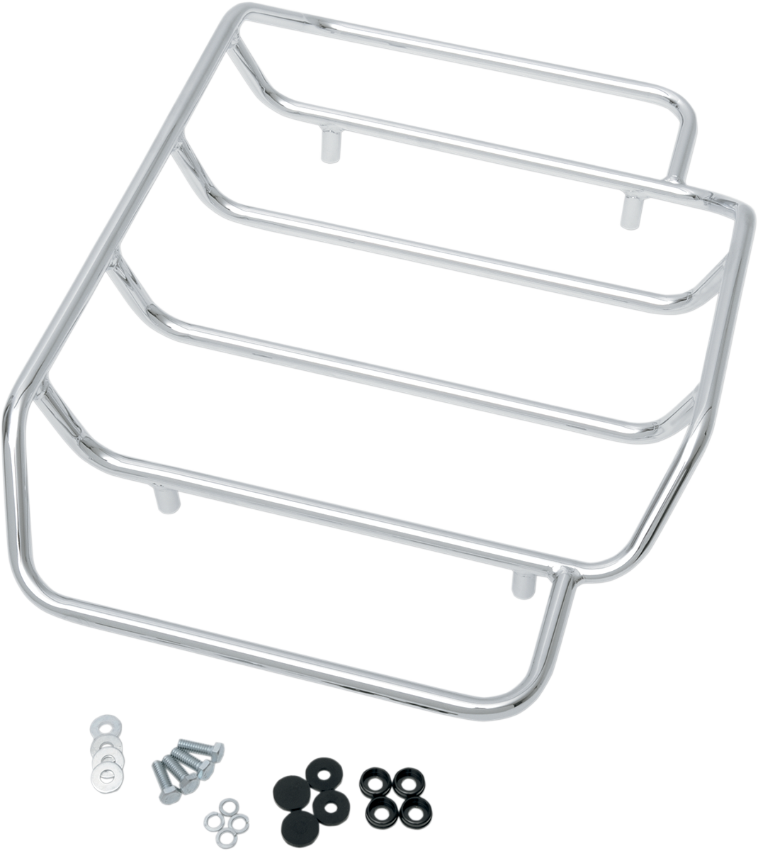 DRAG SPECIALTIES Chrome Tour-Pak Luggage Rack C77-0139 for Harley-Davidson with King, Chopped, or Razor Tour-Pak