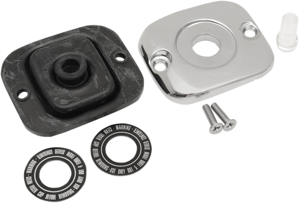 DRAG SPECIALTIES, DRAG SPECIALTIES OEM Chrome Master Cylinder Cover - Fits 1996-2017 Models (DS373812-1)