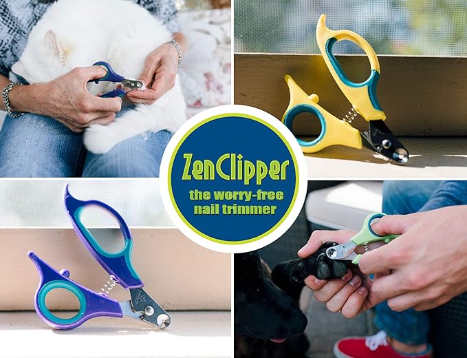 Zen Clipper Pet Nail Clipper for Dogs – Dog Nail Trimmer for Safer Pet Grooming Care - Clean, Quiet, and Easy-to-Use Stainless Steel Claw Trimmer - (5mm Hole)