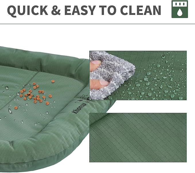 KHONSU PET Durable Dog Bed Tough and Tear Proof Dog Crate Bed, 800lbs Tear Strength PVC-Backed Waterproof Ped Bed Mat Indoor & Outdoor Use for Dogs up to 60 lbs