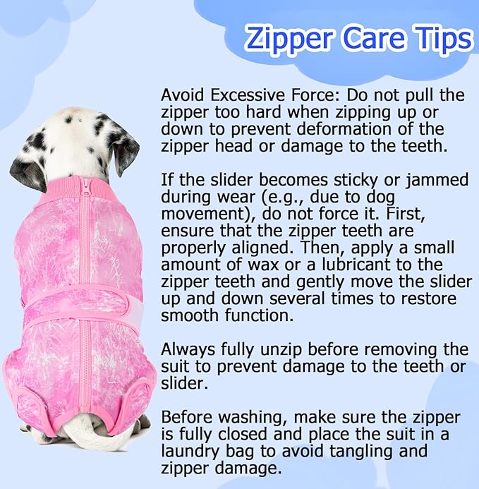 Lukovee Recovery Suit for Dogs, Zipper On Recovery Suit for Female Male Dog, Onesie Abdominal Wounds Cone E-Collar Alternative Prevent Licking Spay Recovery Suit (2TPI,M)