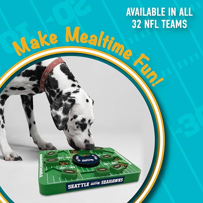 Pets First NFL Seattle Seahawks Large Puzzle Toy, Dog Puzzle Treat Toy, New Large Size, Interactive Dog Treat Toy, Dog Slow Feeding Toy