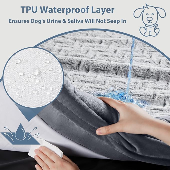 WNPETHOME XL Extra Large Dog Bed, Washable Dog Couch with Removable Waterproof Cover, Orthopedic Large Pet Sofa Bed with Bolster Sides for Sleeping