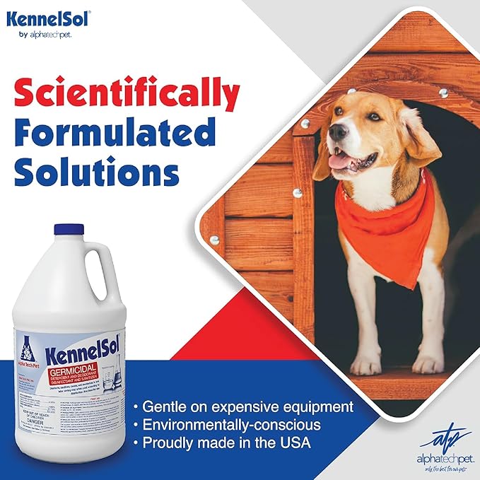 ATP KennelSol 1-Step Kennel Cleaner - 1 Gallon Liquid Disinfectant, Effective Against Bacteria and Viruses, Deodorizer Wintergreen Scent by Alpha Tech Pet
