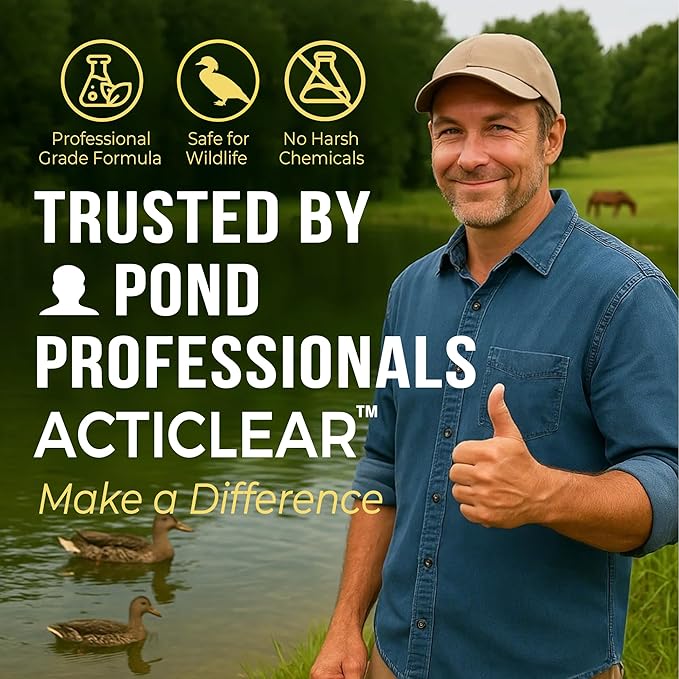 Muck Clear - 15LB Beneficial Bacteria for Ponds & Lake, Boost Enzymes, Sludge Odor Away, Outdoor Fish Pond Water Clarifier, Safe for Aquatic Life, Treats Up to 90,000 Sq Ft