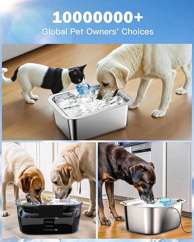 Dog Water Fountain Filters Replacement 4 Packs, 2 Months Set of Replacement Filters for Large Pet Cat Water Fountain Dog Water Bowl Dispenser, Compatible with D2341/D2223/D2322/D2340 Models