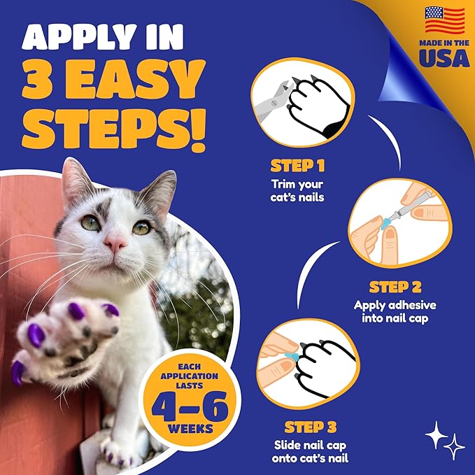 Soft Claws Safe Scratch-Free Solution for Cats - CLS (Cleat Lock System), Size: Medium, Color: Pink Sparkle