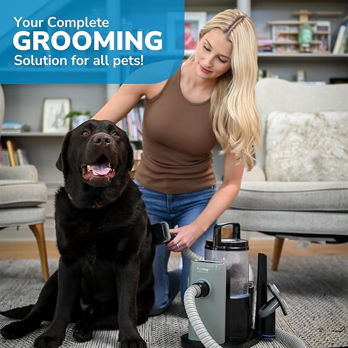 Professional Pet Grooming Vacuum Kit - Cat & Dog Grooming Kit for Easy Pet Care at Home, Quiet & Safe Dog Hair Remover Machine with Brush, Clipper, Shedding & Cleaner Tools & 2L Canister