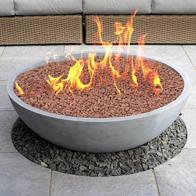 Mr. Fireglass 10 Pounds Red Natural Lava Rock for Indoor Outdoor Gas Fire Pits Fireplaces | Volcanic Lava Stones for Decorating Garden Landscaping, Potted Plants, 0.2"-0.3"