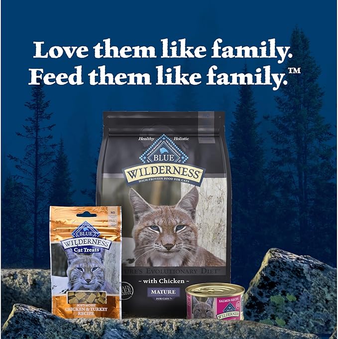 Blue Buffalo Wilderness Natural High-Protein Grain-Free Wet Food for Adult Cats, Salmon Paté, 3-oz. Cans, 24 Count