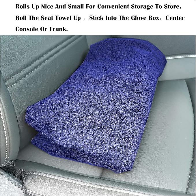 Car Seat Cover Protector Front Seats,for Gym Workout,Running,Swimming,Beach and Hiking,Waterproof Sweat Towel Bucket Seat Covers for Cars SUV Trucks (Blue, 2Pcs)