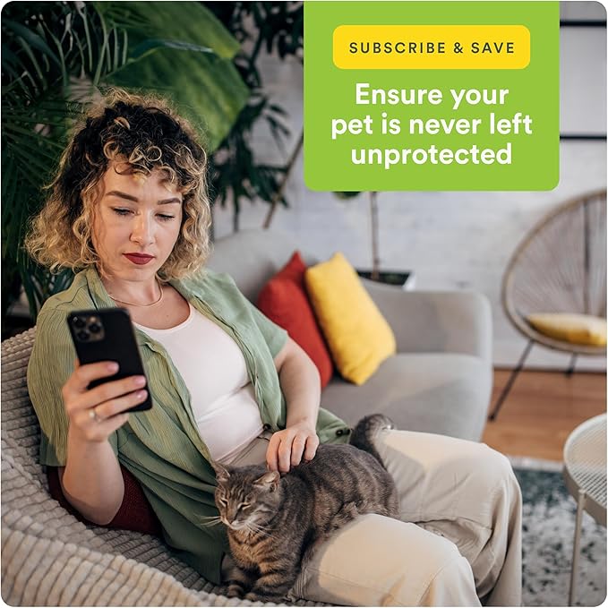 Plus Flea Prevention for Cats, Cat and Kitten Treatment & Control, Small and Large, Fast Acting Waterproof Topical Drops, 6 Month Supply