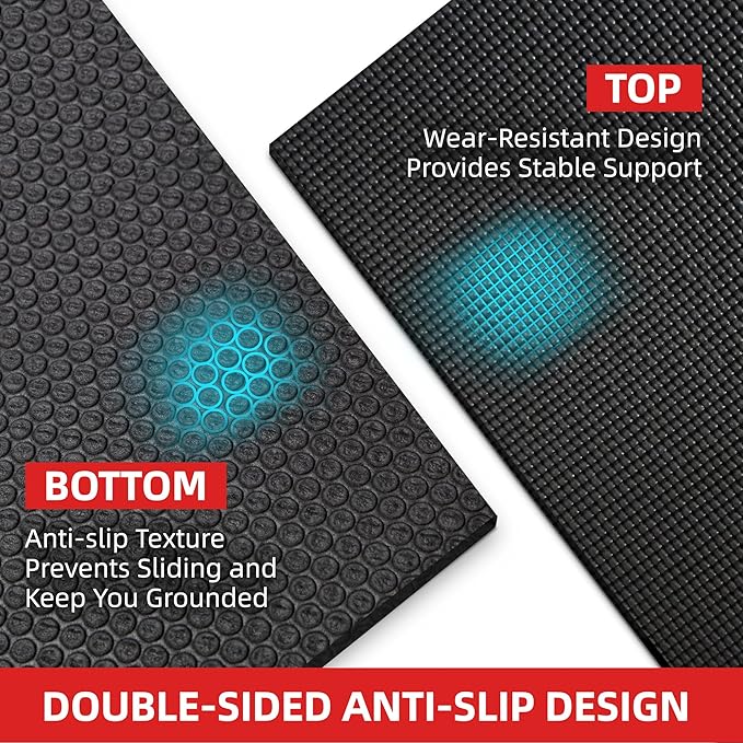 Extra Large Exercise Mat, 10'x6'/9'x6'/8'x6'/7'x5'/6'x4' (8mm/10mm) Thick Workout Mat for Home Gym Flooring, Garage, Shoe-Friendly, High-Density, MMA, HIIT, Weight Lifting, Cardio&Strength
