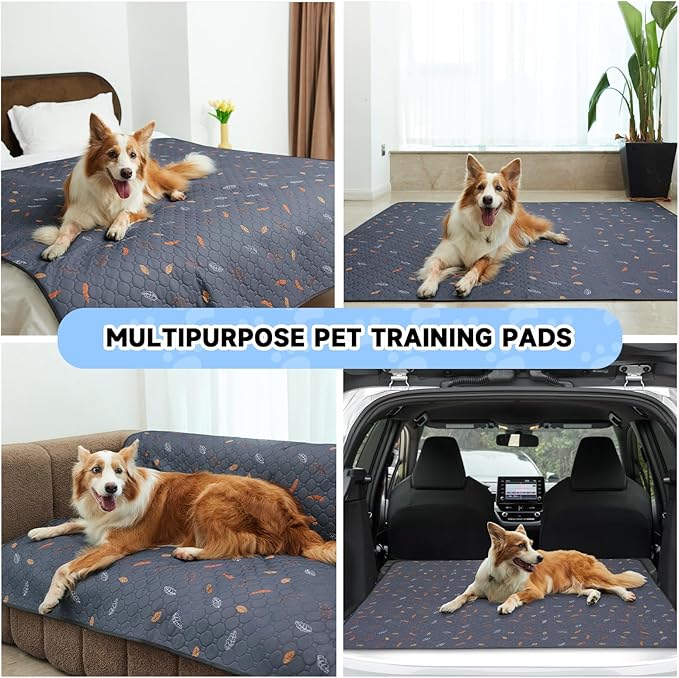 Sunheir 2-Pack Extra Large Reusable Dog Mat for Floor, Dog Playpen, Non-Slip Waterproof Super Absorbent Washable Pee Pads for Dogs, Pet Whelping Pads, Potty Training - Green, 36" x 48"