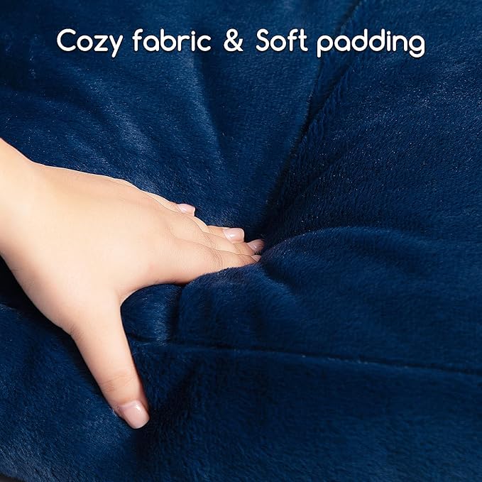 Hollypet Fluffy Plush Dog Cat Pet Couch Soft Calming Sofa Bed for Medium Small Cats and Dogs, Gray,28"x21"x10"