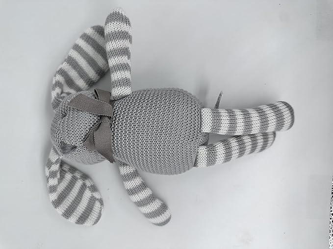 Organic Baby Toys Grey Bunny Rabbit Stuffed Animal 7.1"