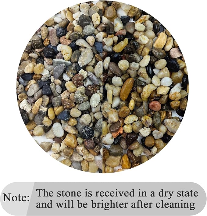5lbs Aquarium Gravel, Pea Gravel for Indoor Plants,1/4 Inch Decorative River Rocks for Aquarium Succulent Vase Fish Tank Gravel Plant Soil Cover and Outdoor Landscaping Rocks