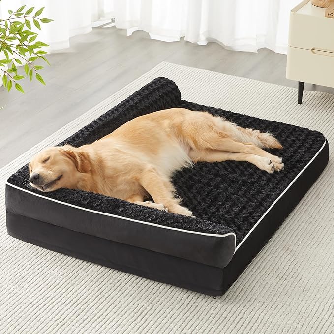 BFPETHOME Orthopedic Dog Beds for Large Dogs-Waterproof Sofa Pet Bed with Removable Washable Cover, Big Dog Bed with Waterproof Lining and Nonskid Bottom,Pet Bed for Large Dogs