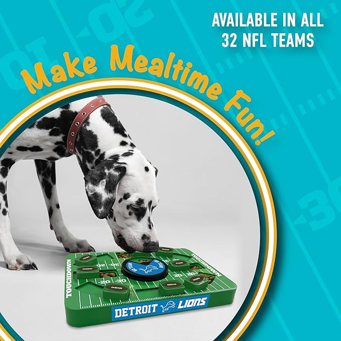Pets First NFL Detroit Lions Large Puzzle Toy, Dog Puzzle Treat Toy, New Large Size, Interactive Dog Treat Toy, Dog Slow Feeding Toy