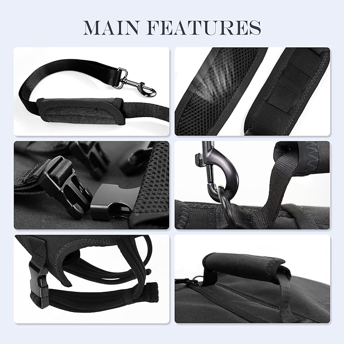 Dog Lift Harness, Full Body Support with Adjustable Control Handle for Senior Dogs, Post-Surgery Recovery & Joint Problems (Oxford Cloth, Custom Size)