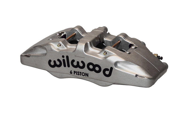 Wilwood Caliper-Forged Dynapro 6 5.25in Mount-Nickel-R/H 1.38/1.00/1.00in Pistons .81in Disc