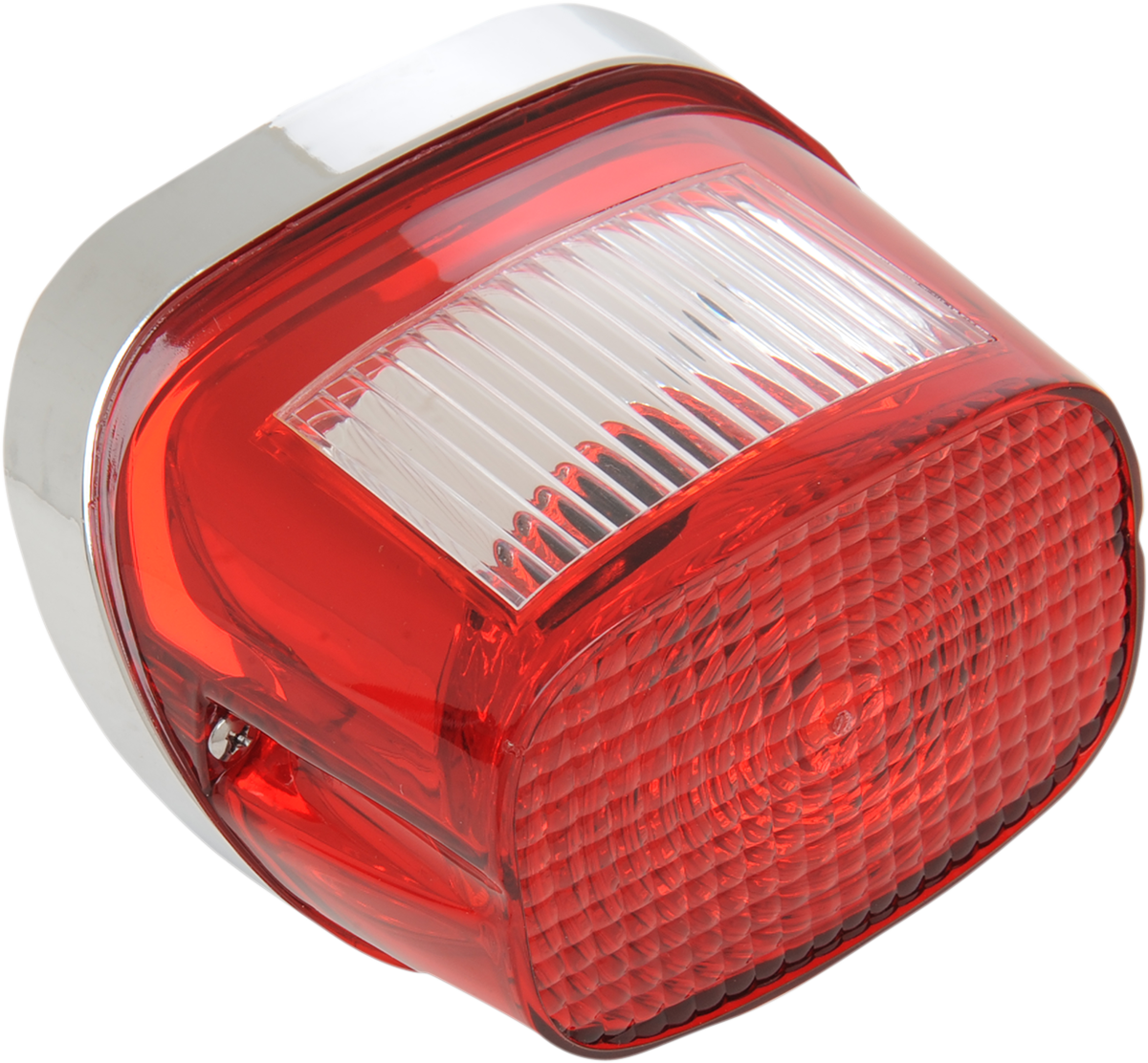 Drag Specialties 1999-2023 Taillight Assembly L24-0409DK with Chrome Base and Red Lens