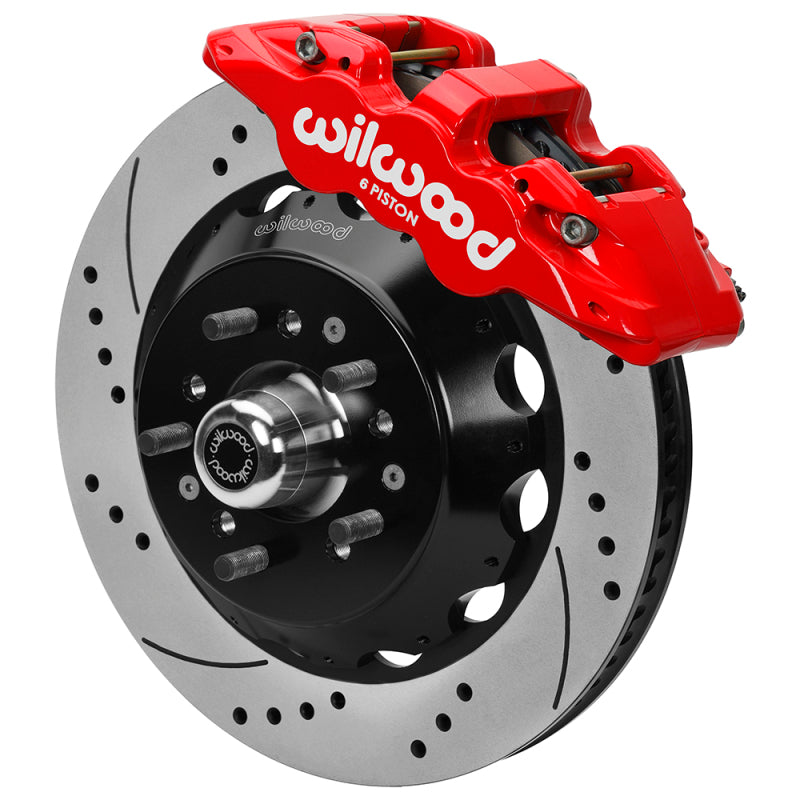 Wilwood kit front AERO6 impala 65-68 drum 14.00 rotor drilled red