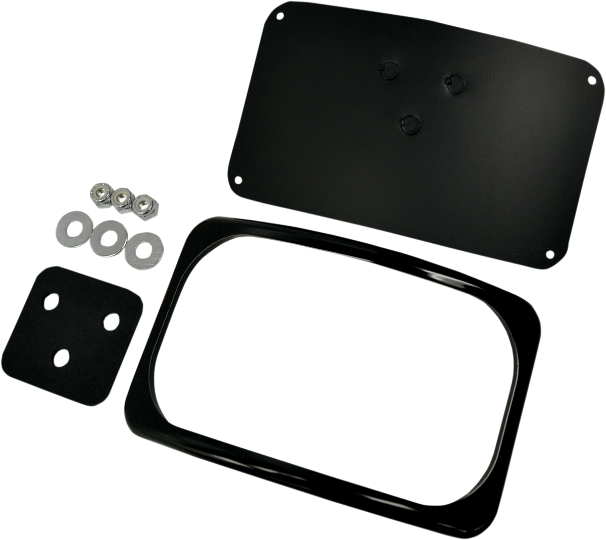 DRAG SPECIALTIES License Plate Mount - 3 Hole Gloss Black 2030-0628