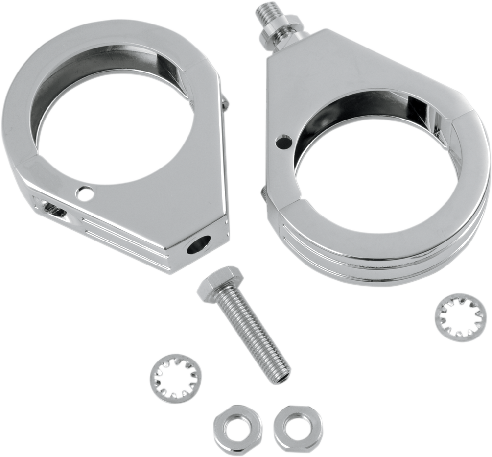 DRAG SPECIALTIES 76673 Chrome Turn Signal Clamp for 49mm Front Fork Tubes