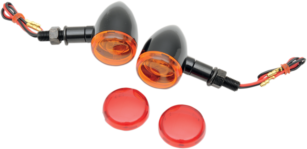 DRAG SPECIALTIES Mini-Deuce Marker Light Kit - Amber/Red with 12V Dual-Filament Bulb (Part No. 20-6390BA/RI)