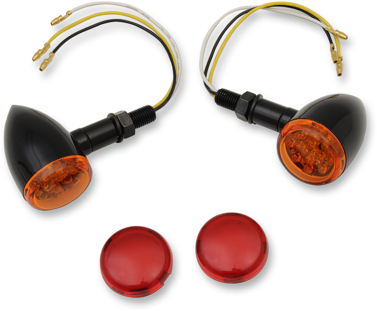 DRAG SPECIALTIES LED Marker Lights - Black/Amber or Red, Part Number 20-6390BA/RIQ