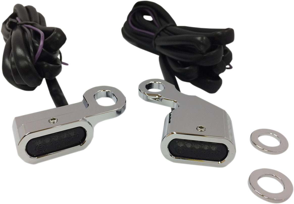 DRAG SPECIALTIES LED Handlebar Marker Lights Chrome/Smoke L22-0230CMENU