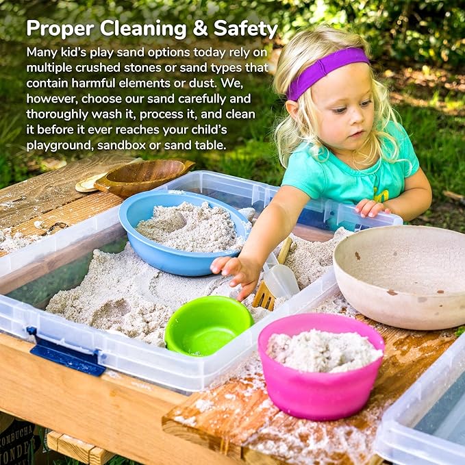 Classic Sand and Play Sand for Sandbox, Table, Therapy, and Outdoor Use, 20 lb. Bag, Natural, Non-Toxic, Wet Castle Building for Creativity and Stimulates Sensory Skills