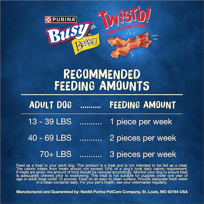 Purina Busy with Beggin’ Twist’d Adult Dog Chew Bone Treats - 10 ct. Pouch