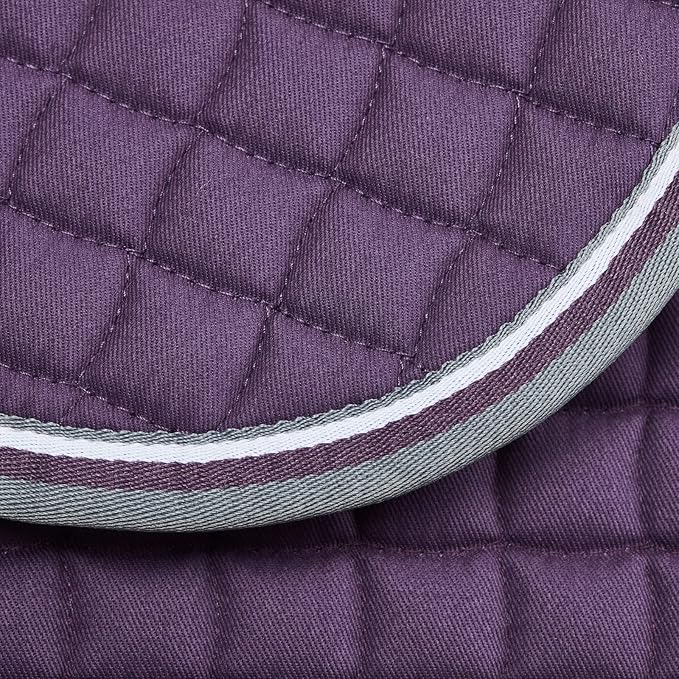 HORZE Adepto Padded All Purpose Quilted Equestrian Saddle Pad for Horses with Two-Tone Trim
