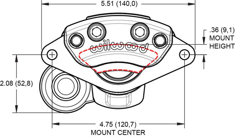 Wilwood caliper EPB .157-.393 rotor R/H ANO W/HT motor