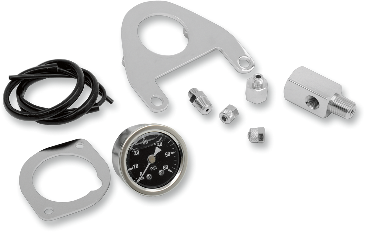 DRAG SPECIALTIES, DRAG SPECIALTIES Oil Pressure Gauge Kit 75133-99 with Chrome Mounting Bracket and Hardware
