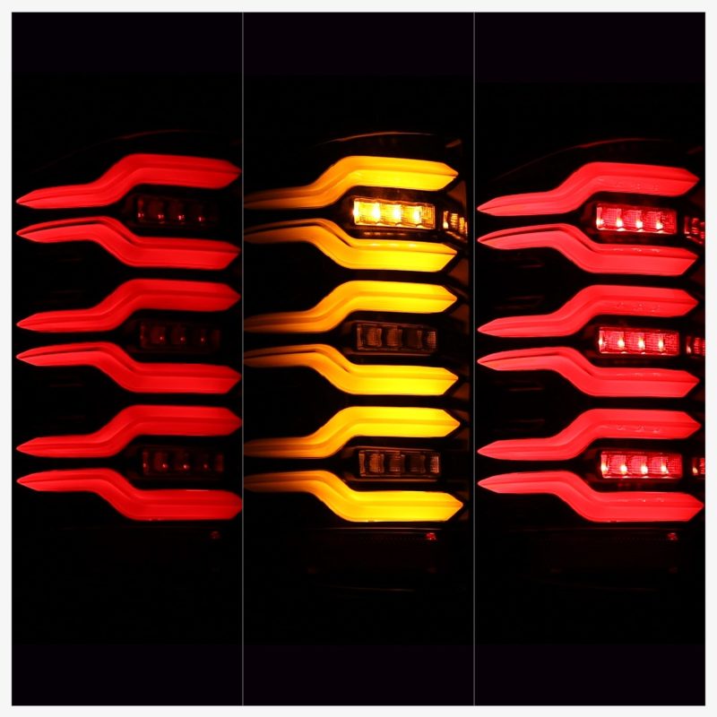 AlphaRex 14-18 Chevrolet Silverado 1500 / 15-19 Silverado 2500HD/3500HD / 15-19 GMC Sierra 3500HD Dually LUXX-Series LED Tail Lights Alpha-Black