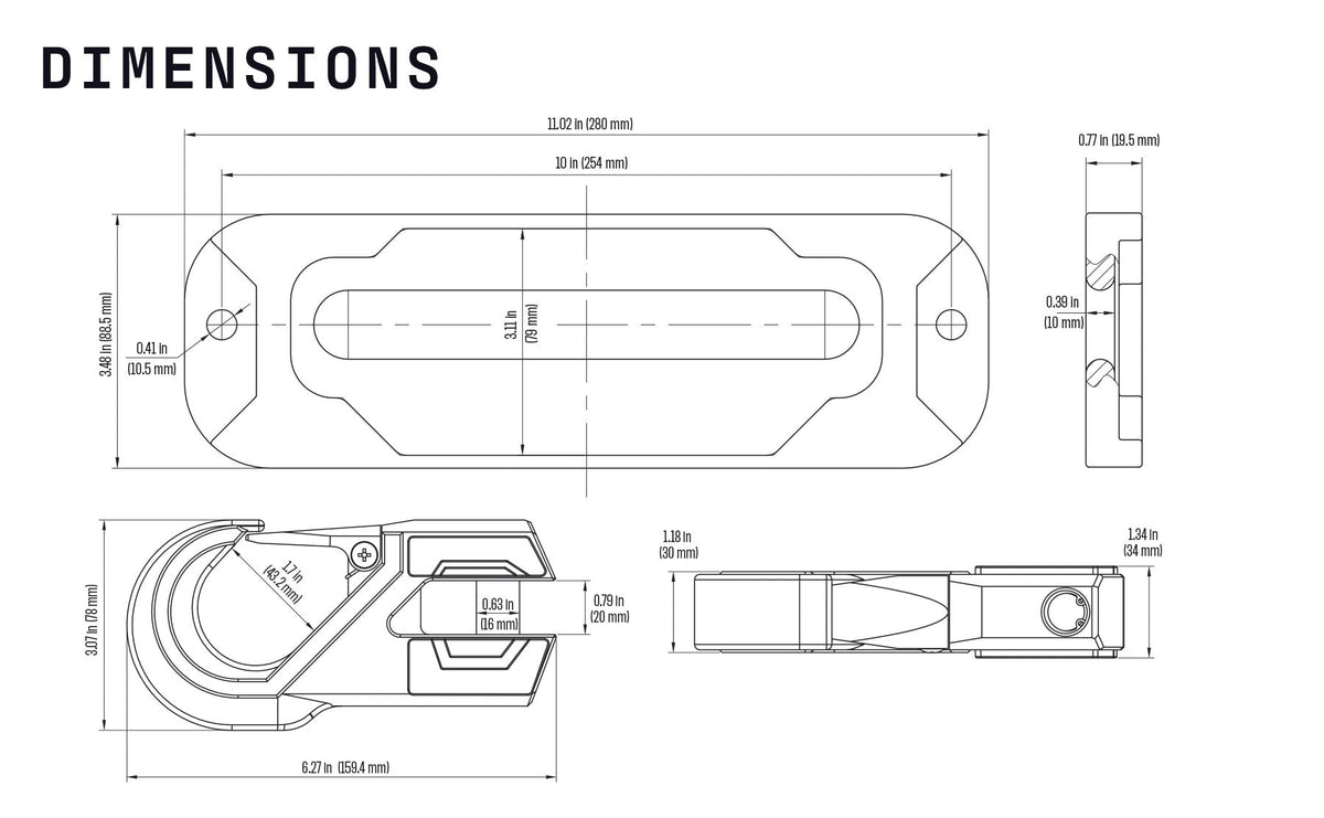 Armortek Hawse Fairlead & Hook Kit