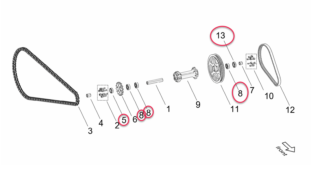 Bearing Kit | 12mm Intermediate Shaft | E Ride Pro 3.0/SR