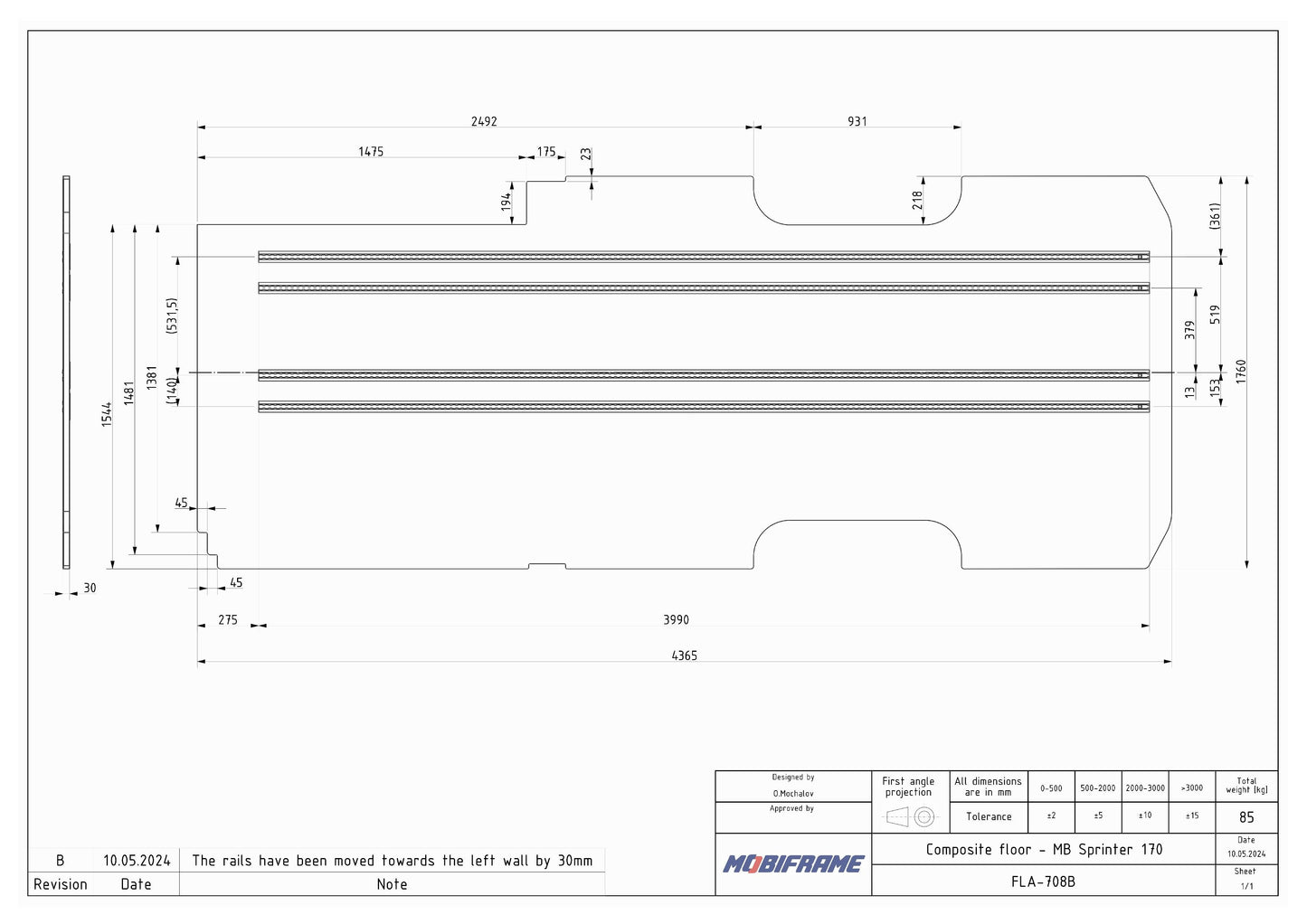 MobiFrame Sprinter SafeTrack Composite SmartFloor System