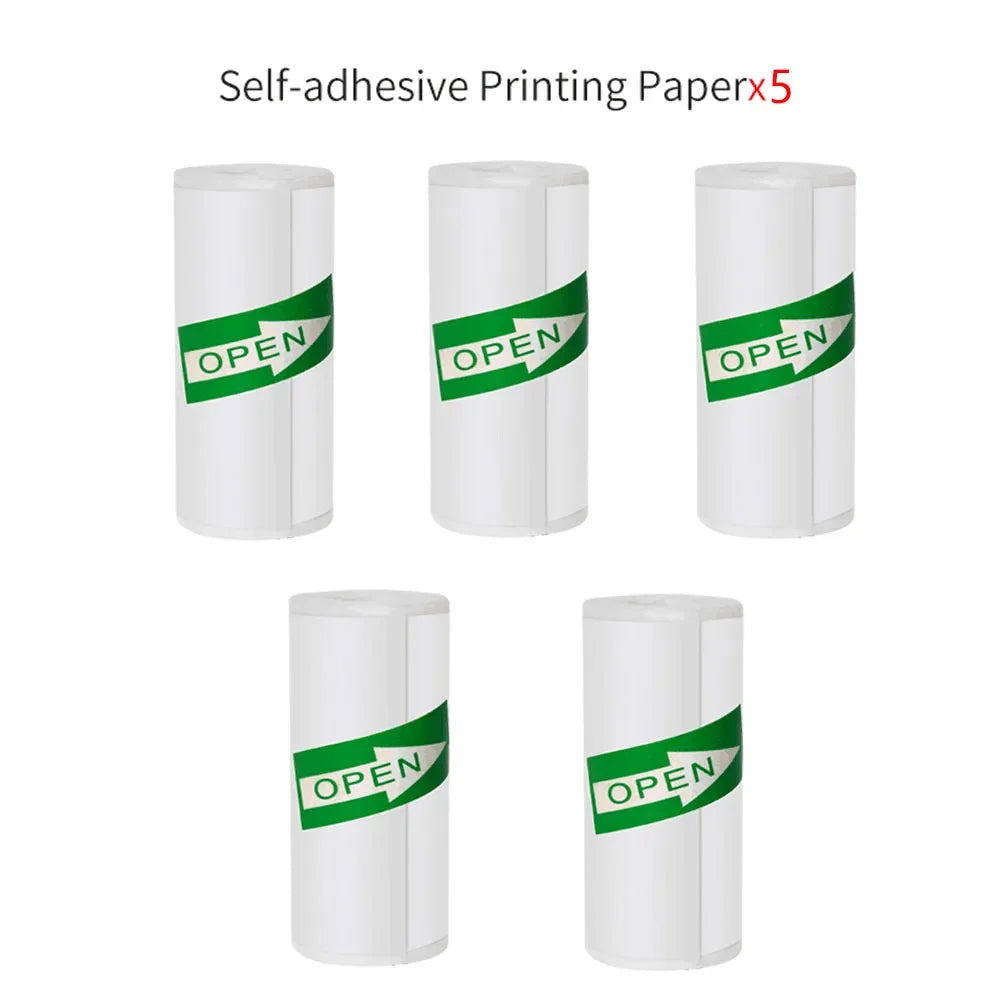 Mini Portable Printer Thermal Paper HD 57*25mm Universal Self-adhesive Roll Paper Label Sticker For Phone Printing Picture Photo