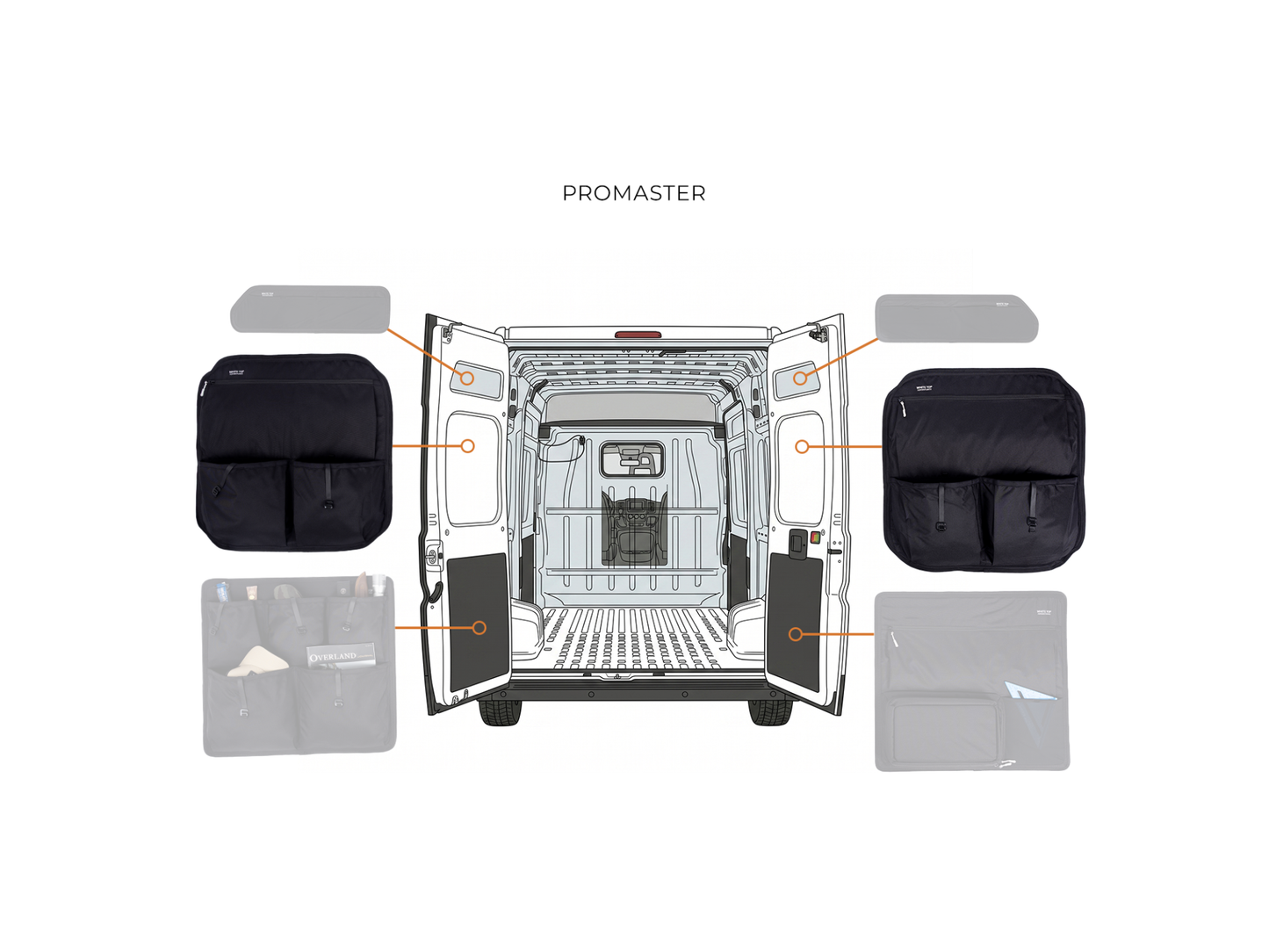 Ram Promaster Middle Rear Door Storage Panels (Pair)