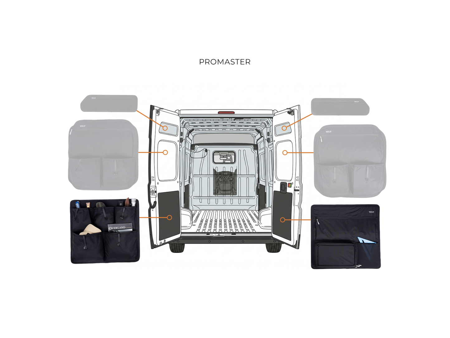 Ram Promaster Lower Rear Door Storage Panels (Pair)