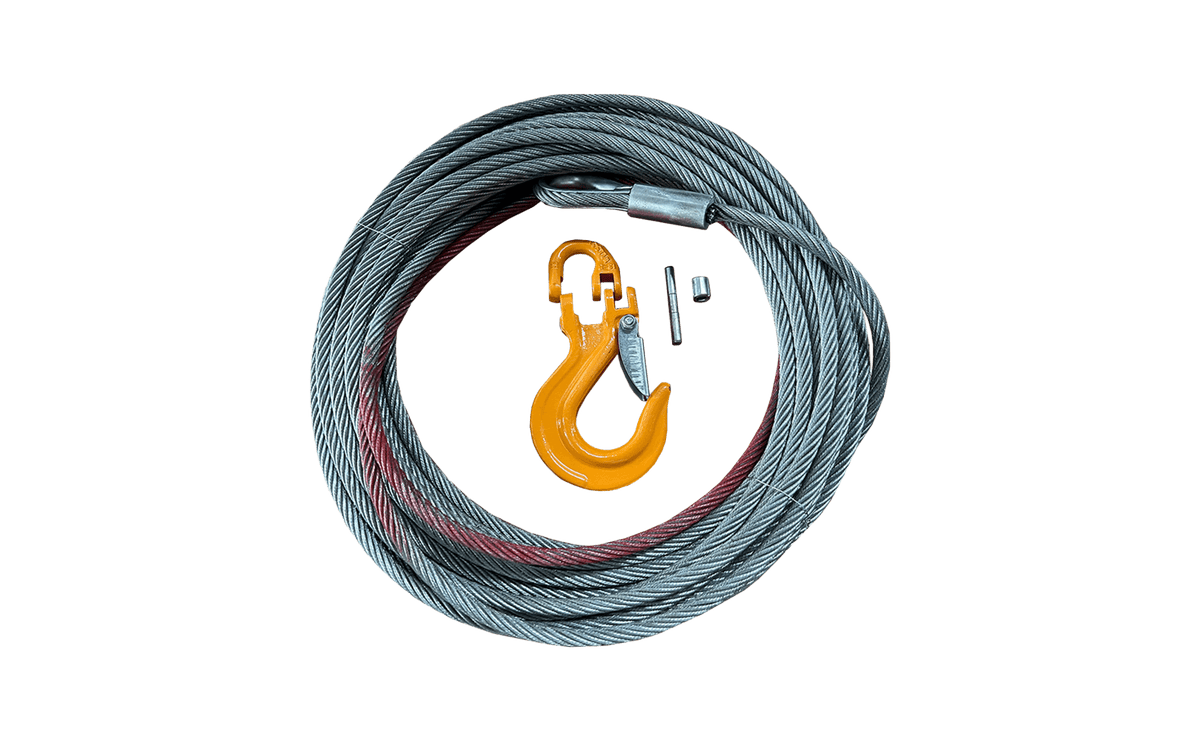 7/13" x 78' Steel Cable with Hook