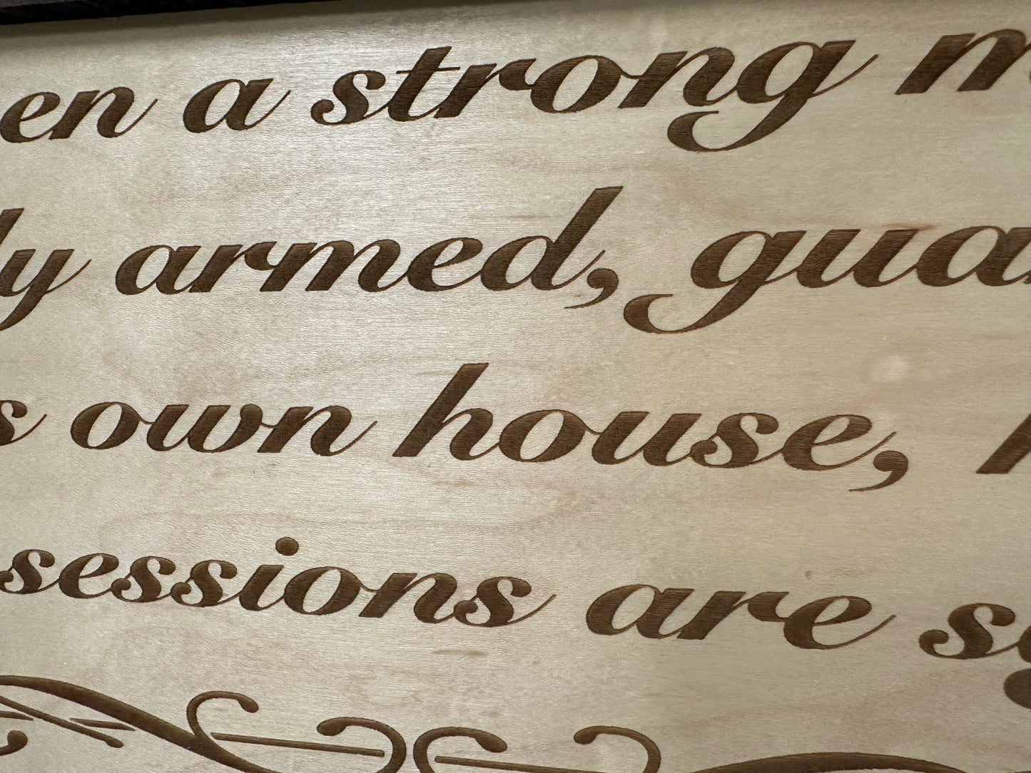 Luke 11:21 Wall Gun Safe - Religious Hidden Gun Safe - Handcrafted Concealment Furniture for Guns - Quick Access Firearm Storage with Magnetic Lock - Hidden Shelf Safe