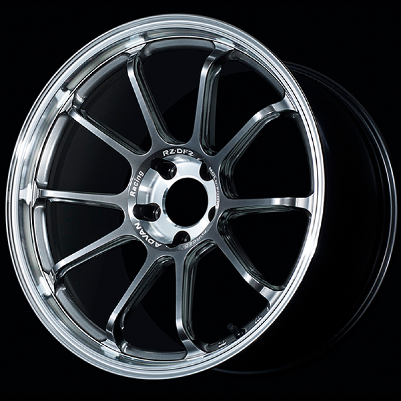 Advan RZ-DF2 19x10.5 / +32 Offset / 5x112 / 66.5mm Bore / Diamond Cut and Hyper Platinum Black