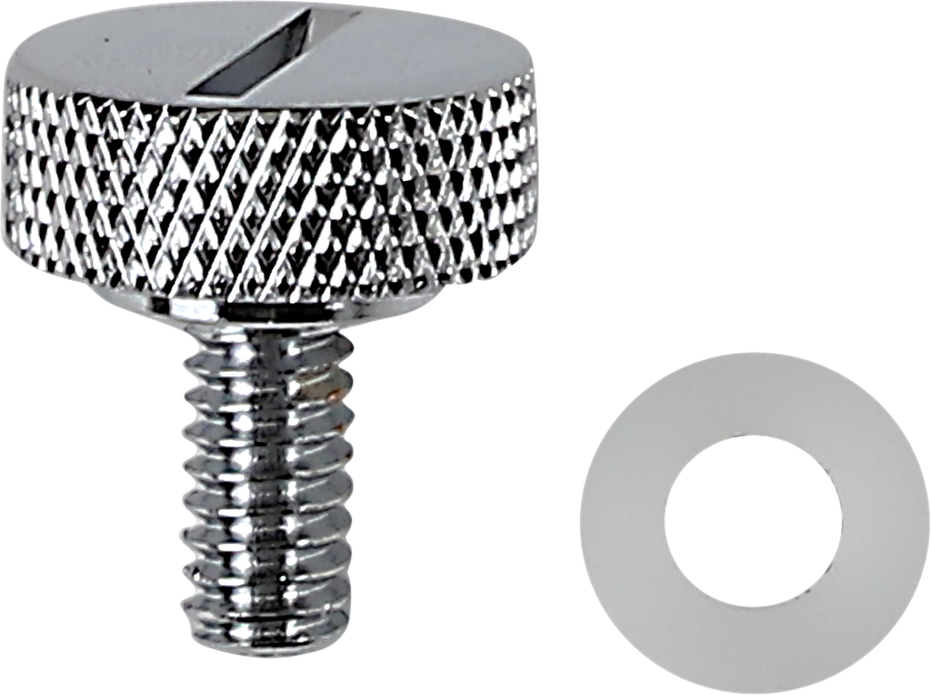 DRAG SPECIALTIES, DRAG SPECIALTIES Chrome Seat Knob with Slotted Top - 1/4"-20 Thread, Part #370297