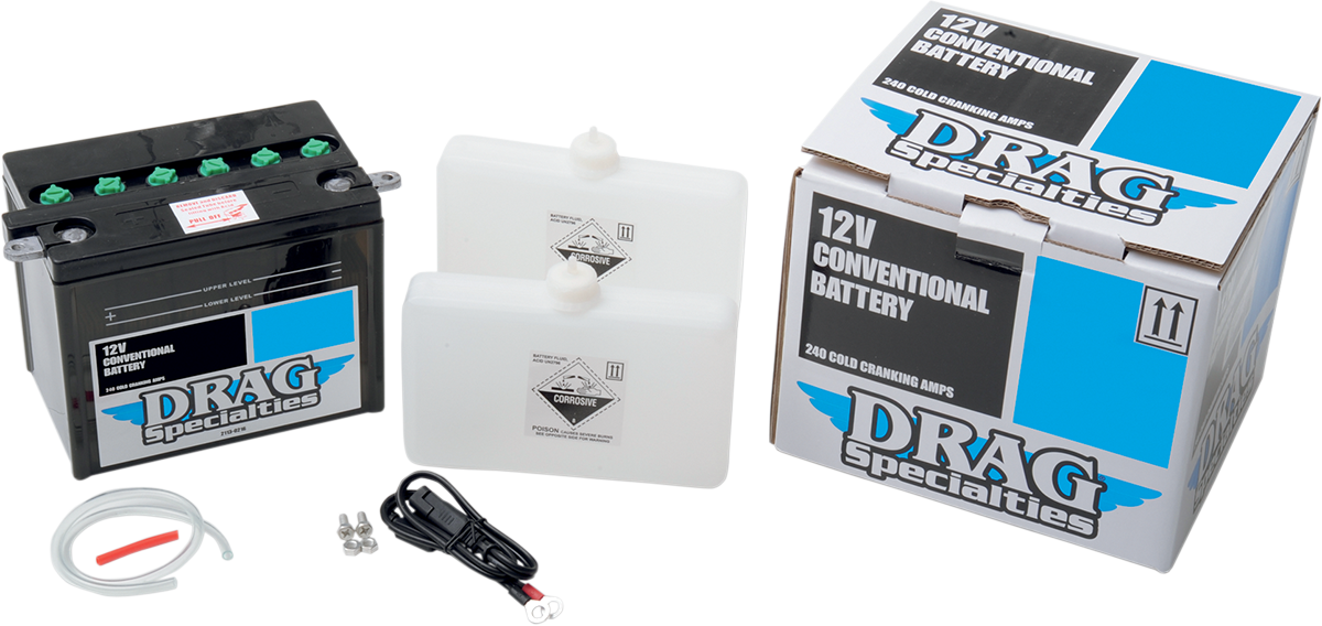 DRAG SPECIALTIES, Drag Specialties DHD4-12FP Conventional Motorcycle Battery Kit